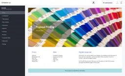 Screenshot of printing proposal template
