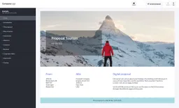 Screenshot of travel operator proposal template