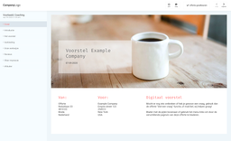 Schermafbeelding van coaches offerte template