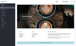 Coffee example proposal made with proposal software