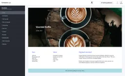 Schermafbeelding van koffie offerte voorbeeld