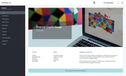Graphic-design example proposal made with a proposal program