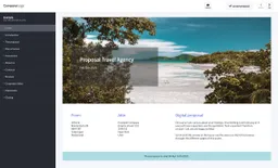 Travel-agency example business proposal made with a proposal application